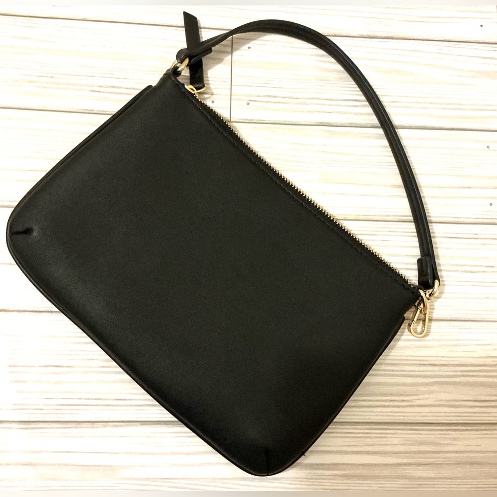 Nine West Black Wristlet / Clutch with Gold Accents - Picture 3 of 5